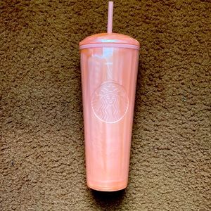 Starbucks pink marbled dome cup